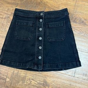 Black Stretch Demin A-Line Madewell Skirt